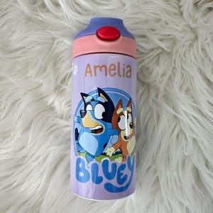Bluey 12oz kids tumbler, Bluey Water Bottle, Back to School, Gifts for kids, Sublimation, Personalized