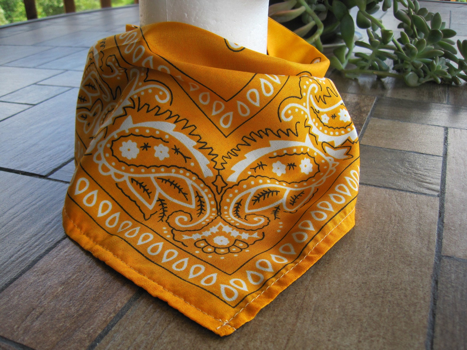 Black and Gold Reversible Bandana for You and Your Dog. Use is Etsy