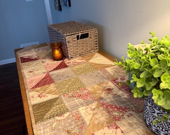 Handmade Pink Country Cottage Print Quilted Patchwork Table Runner