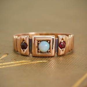 1878 Victorian Opal & Garnet Ring