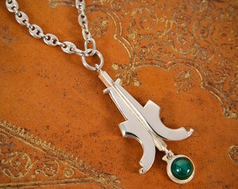 Mid-Century Silver & Chalcedony Necklace