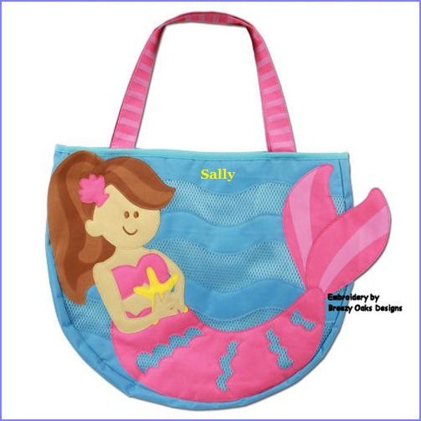 Personalized Stephen Joseph Mermaid Beach Tote Playset