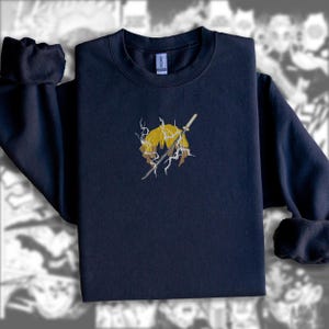 Demon Slayer Embroidered Anime Tshirt, Anime Embroidered Sweatshirt, Zenitsu Embroidered shirt, Demon Slayer, Kimetsu no yaiba