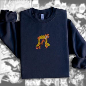 Embroidered Anime Tshirt, Anime Embroidered Sweatshirt, Rengoku Embroidered shirt, Demon Slayer, Kimetsu no yaiba