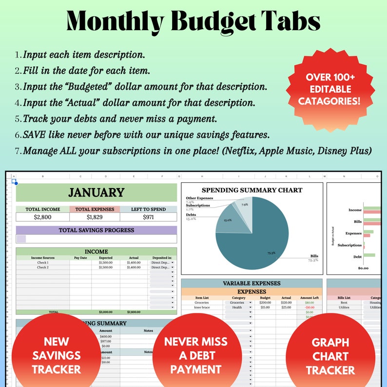 Annual Budget Planner, Monthly Budget, Bill Tracker, Google Sheets ...