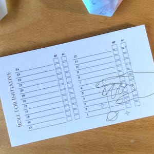 Initiative tracker sticky notes for D&D | mini | RPG tools | GM tools | DM gifts