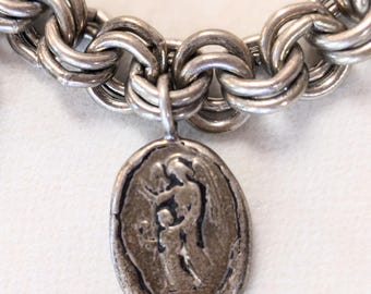 Vintage 90s Vass Ludacer Designer Sterling Silver Charm Bracelet