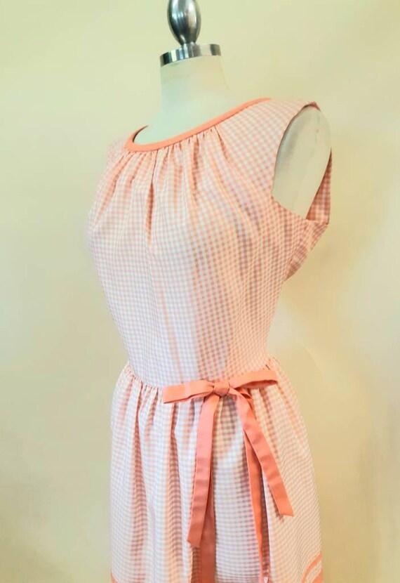 Vintage Pat Premo Dress NOS New Apricot Gingham B… - image 5