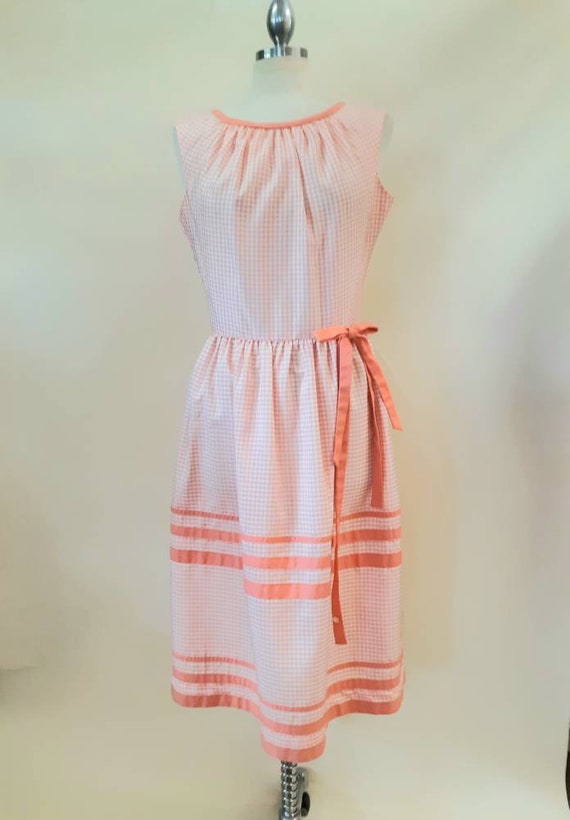 Vintage Pat Premo Dress NOS New Apricot Gingham B… - image 7