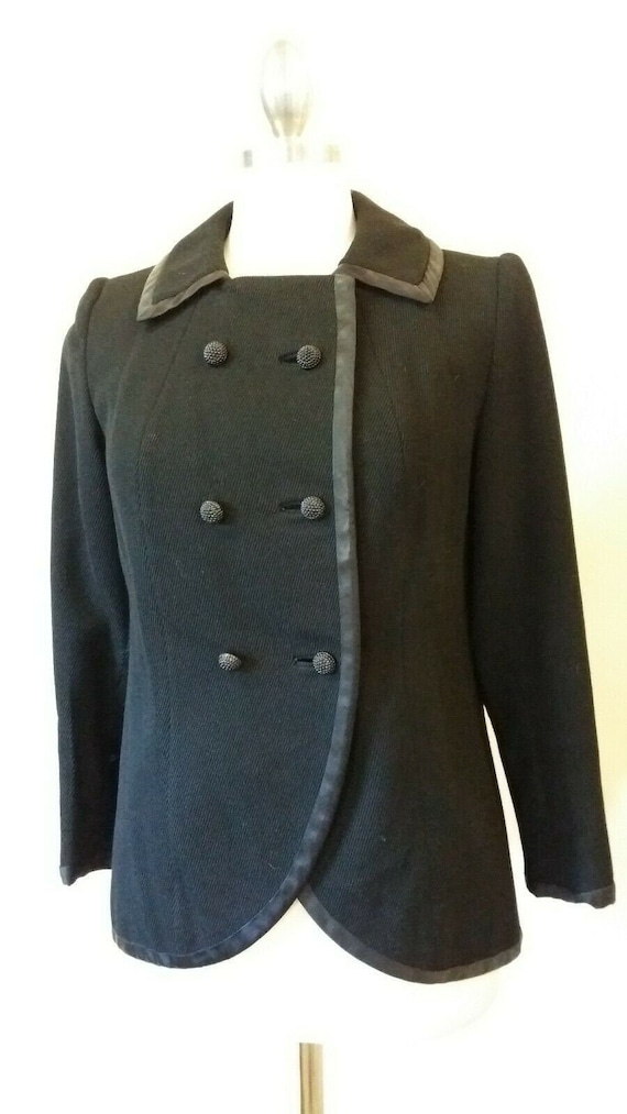 Vintage Lilli Ann Jacket Black Wool 1950s Blin & B