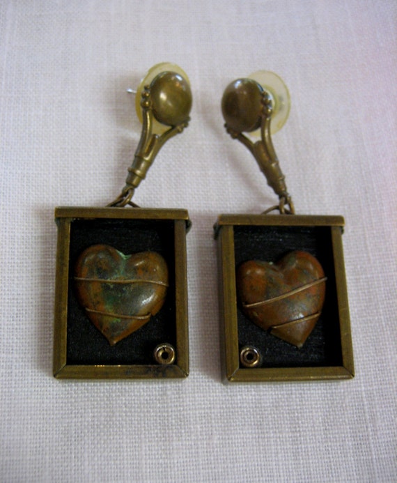 My Heart Is Your Prisoner - Vintage Artisan Earrin