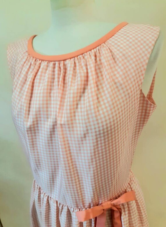 Vintage Pat Premo Dress NOS New Apricot Gingham B… - image 8