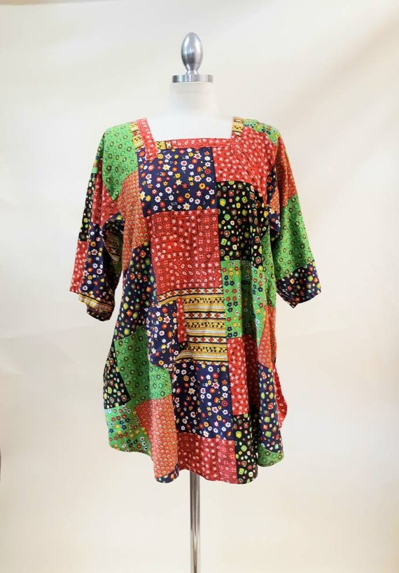 Vintage Design House Smock Apron Tie Back Top Hippie … Gem