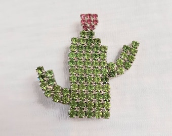 Vintage 80s Bauer Cactus Pin Signed Designer Brooch