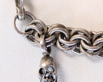 Vintage 90s Vass Ludacer Designer Sterling Silver Charm Bracelet