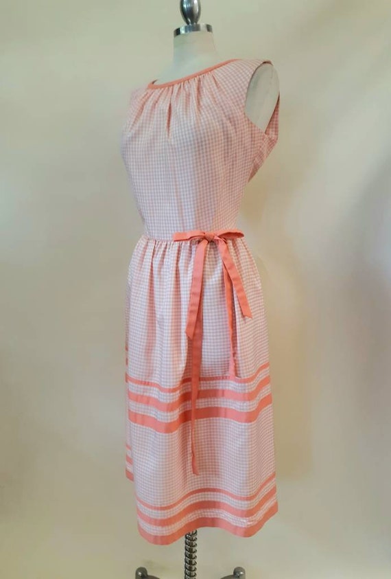 Vintage Pat Premo Dress NOS New Apricot Gingham B… - image 2