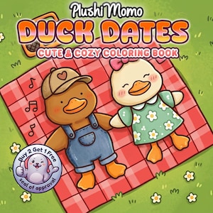 Duck Dates Digital Coloring Book 10 pages Instant download