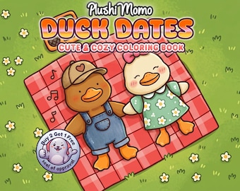 Duck Dates Digital Coloring Book 10 pages Instant download