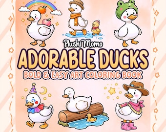 Adorable Ducks Digital Coloring Book 44 Pages Instant Download