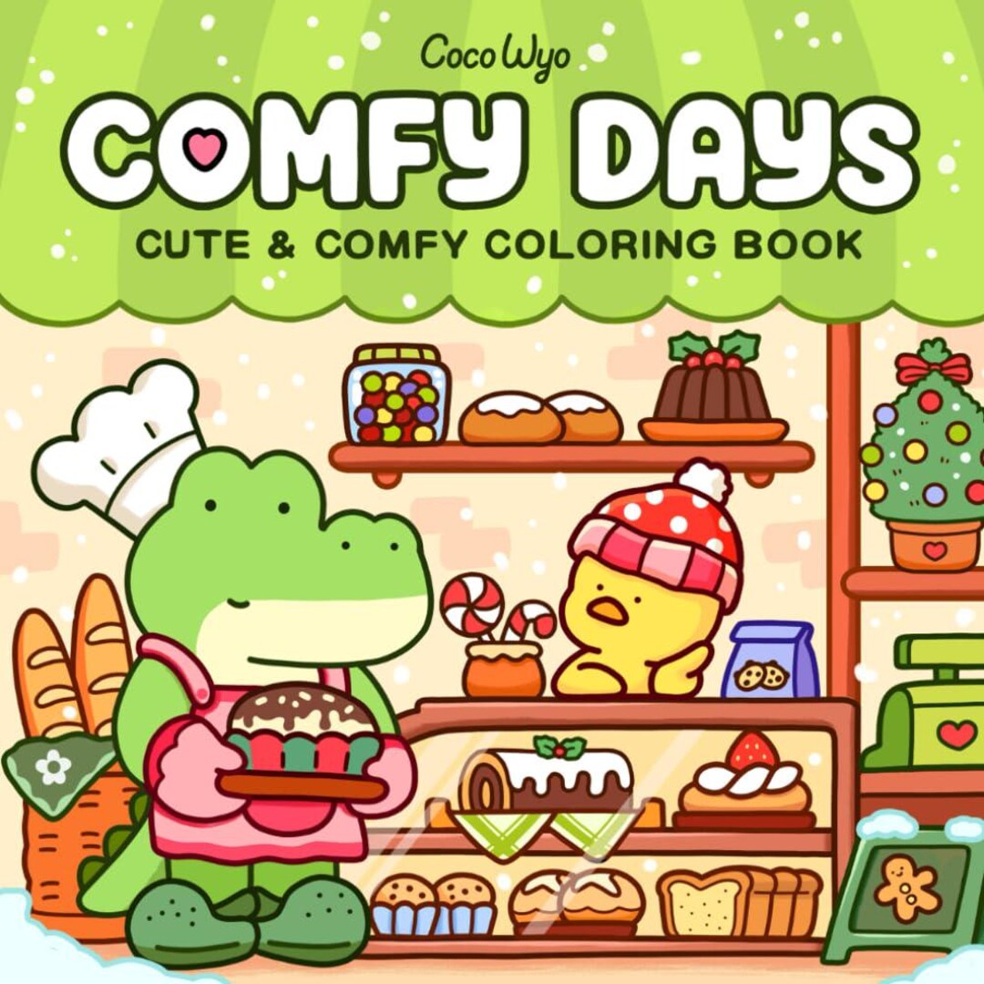 Coco Wyo Comfy Days Cute Coloring Book 40 páginas download instantâneo ...