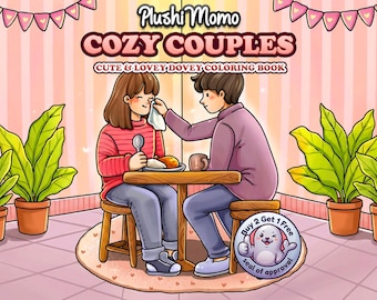 Cozy Couples Digital Coloring Book 41 Pages Instant Download