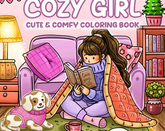 Cozy Girl Digital Coloring Book 36 Pages Instant Download