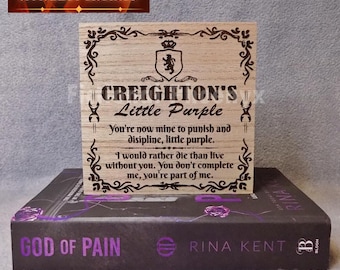 Officially Licensed Rina Kent Shelf Decor || 5x5 Creighton King Wooden Sign || Legacy of Gods