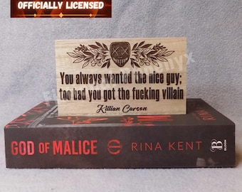Officially Licensed Rina Kent Shelf Decor || 3x5 Killian Carson Quote || Legacy of Gods