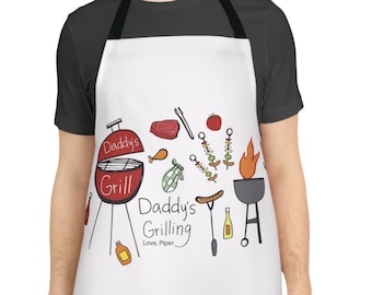 personalized dad grill apron, custom dad apron