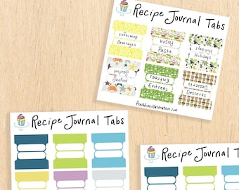 Recipe Journal Divider Tab Stickers
