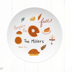 personalized fall pumpkin pie plate