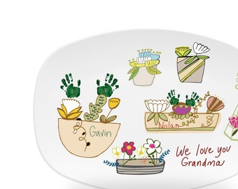 personalized handprint platter grandma