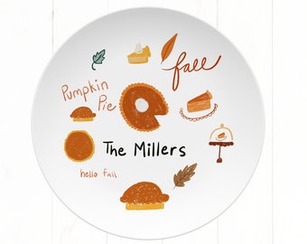 personalized fall pumpkin pie plate