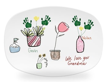 personalized handprint platter grandma