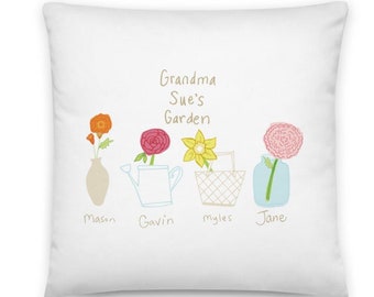 grandma garden pillow, grandmas garden pillow, gift for grandma