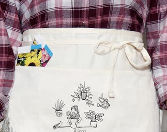 Gardener Apron with Pockets Personalized with Name