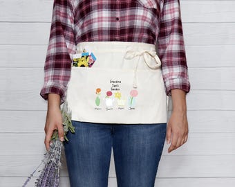Gardener Apron with pockets Personalized Grandma