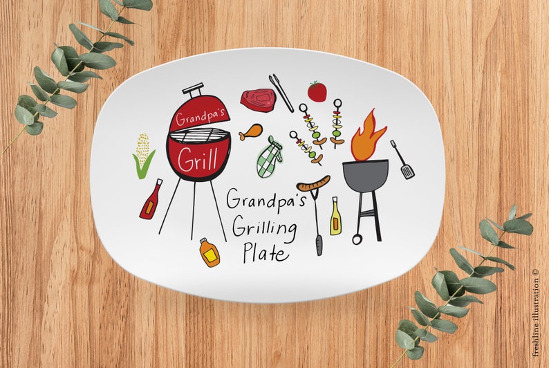 grandpa gift, grandpas grilling plate, dads grilling platter, grandpa gift image 1