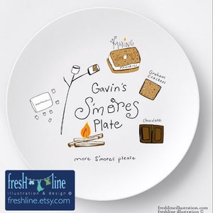 smores plate, personalized smores plate