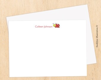 personalized flat note cards, cute note cards, teacher gift idea