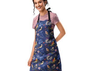 Personalized Apron, Bird Pattern