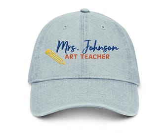 Art Teacher Embroidered Hat | Custom Teacher Cap | Back to School Hat | Preschool Kindergarten Elementary Teacher | Appreciation Gift