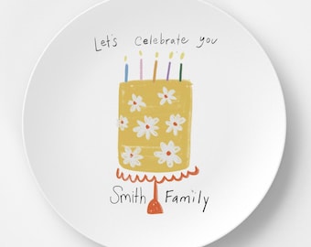 family birthday plate personalized with name cake plate