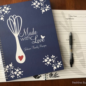 personalized recipe book, recipe book for mom, family recipe book