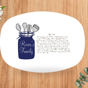 recipe on platter, handwritten recipe printed onto platter, personalized gift image 1