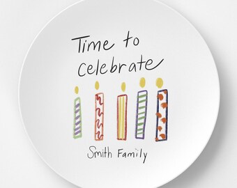 Personalized Birthday Cake Plate for Family