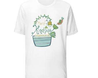 Teacher Shirt With Plants – Create Art Grow & Be Kind T-Shirt – Botanical Illustration Tee – Kindness Creativity Shirt