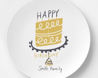 Personalized Birthday Cake Plate for Family, Custom Name Cake Plate, Reusable Birthday Tradition Plate
