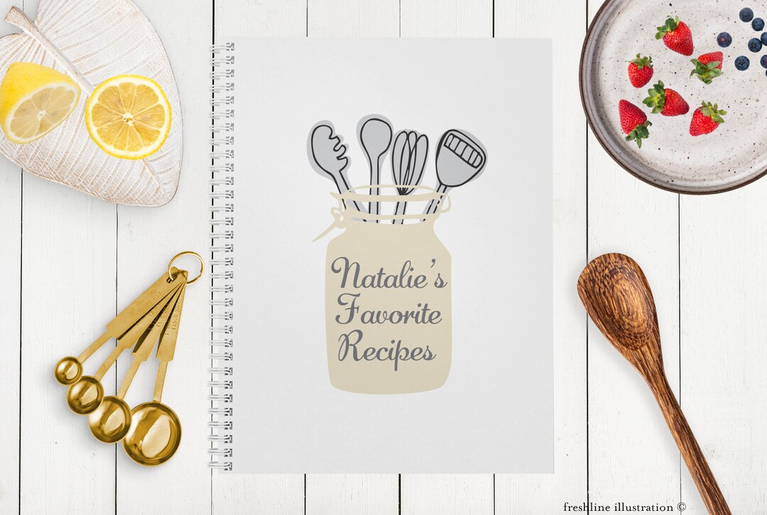 Spiral Bound Recipe Book, Recipe Journal, Personalized Recipe Book