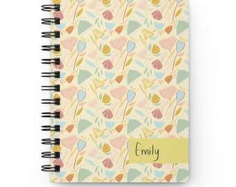 personalized journal notebook spiral floral